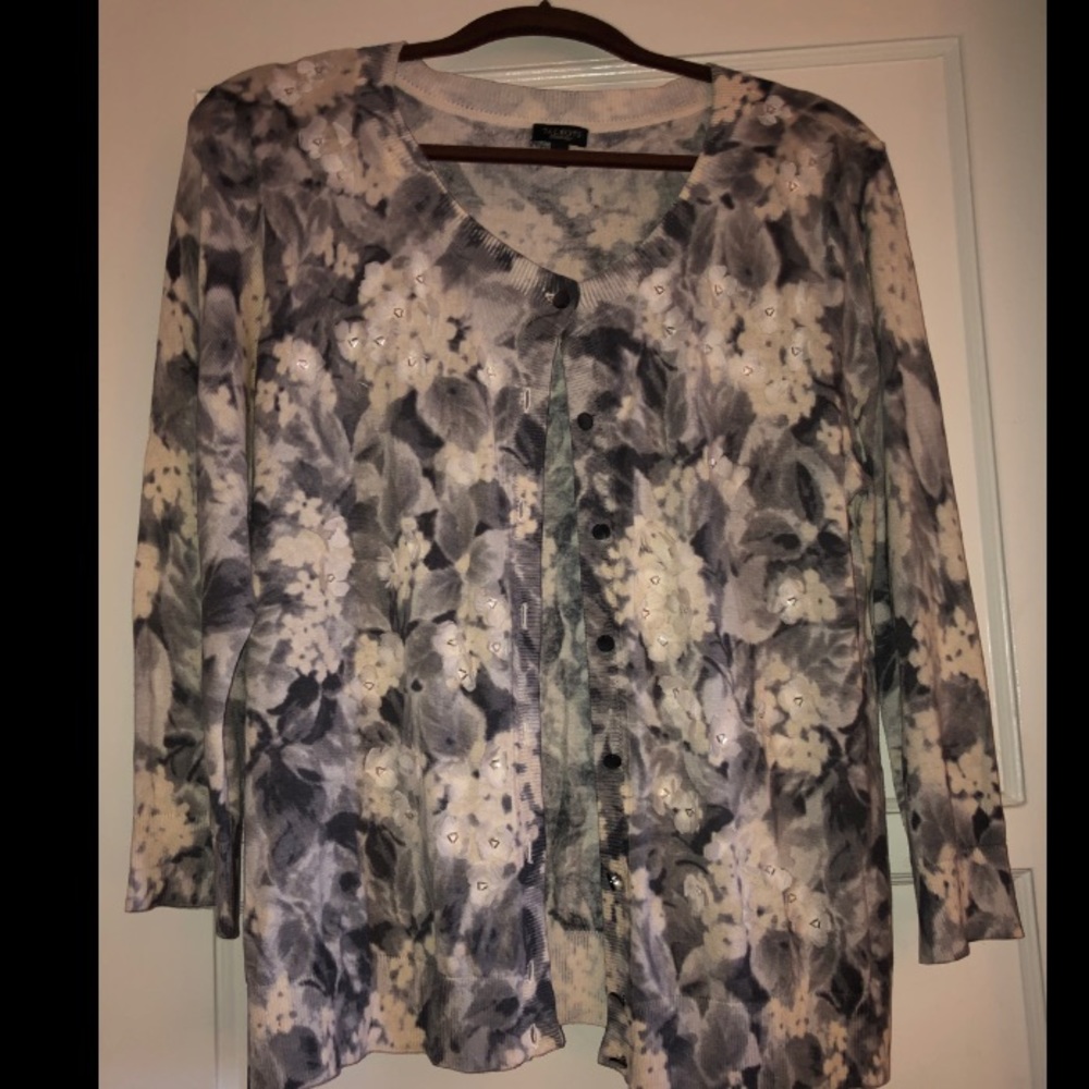 Talbots Cardigan with Beaded Detail